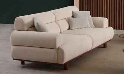 Medusa Home Mobilya - Neapolis Krem Üçlü Koltuk