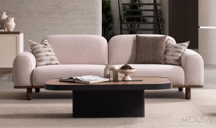 Medusa Home Mobilya - Neo Bej Üçlü Koltuk