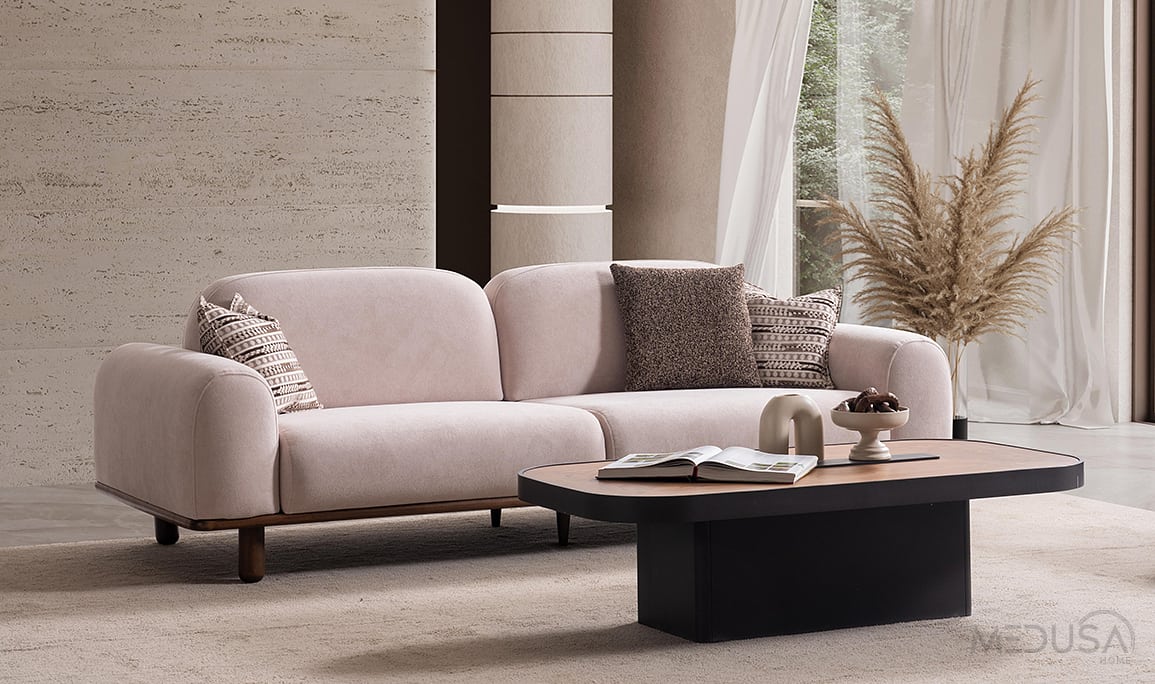 Medusa Home Mobilya - Neo Bej Üçlü Koltuk