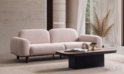 Medusa Home Mobilya - Neo Bej Üçlü Koltuk