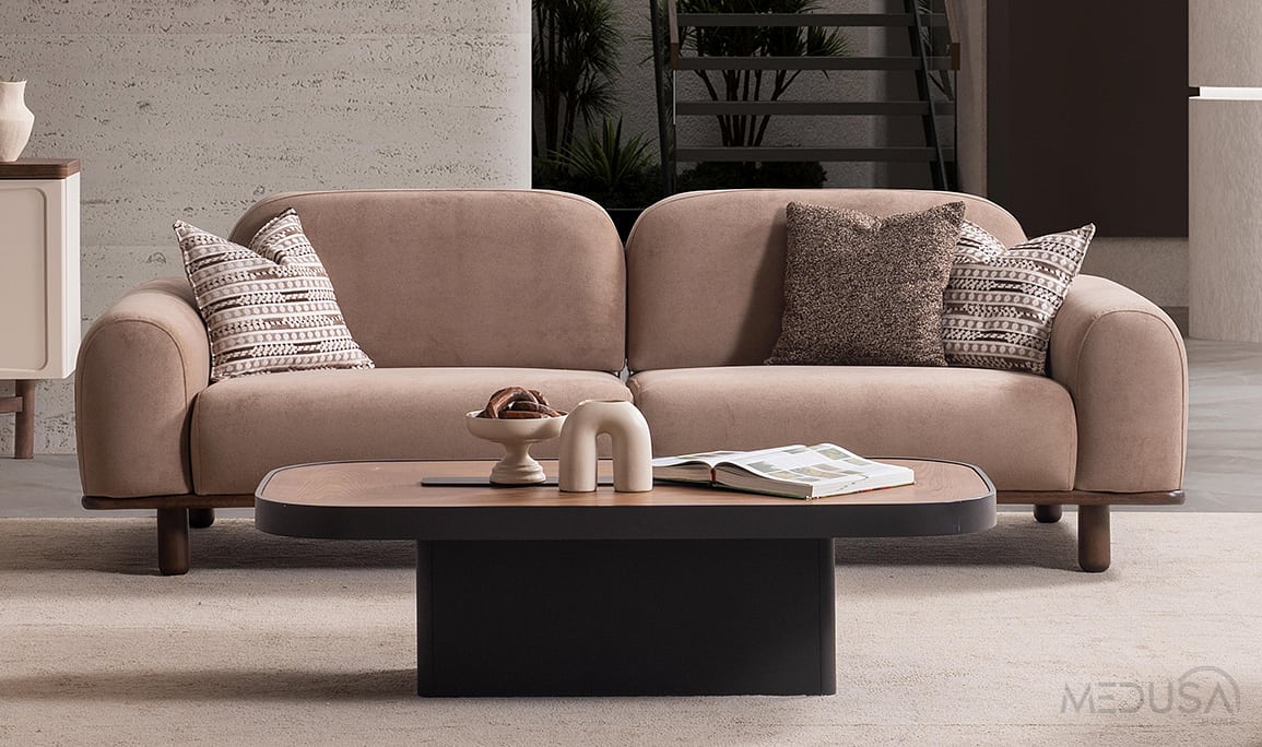 Medusa Home Mobilya - Neo Kahve Üçlü Koltuk