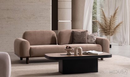 Medusa Home Mobilya - Neo Kahve Üçlü Koltuk