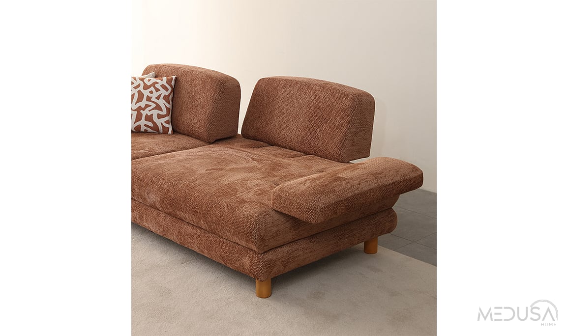 Medusa Home Mobilya - Nest Sandıklı Kiremit Üçlü Koltuk