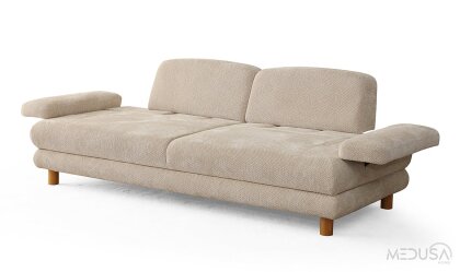 Medusa Home Mobilya - Nest Sandıklı Krem Üçlü Koltuk