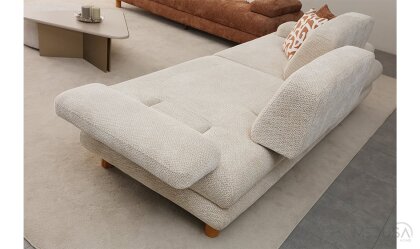 Medusa Home Mobilya - Nest Sandıklı Krem Üçlü Koltuk