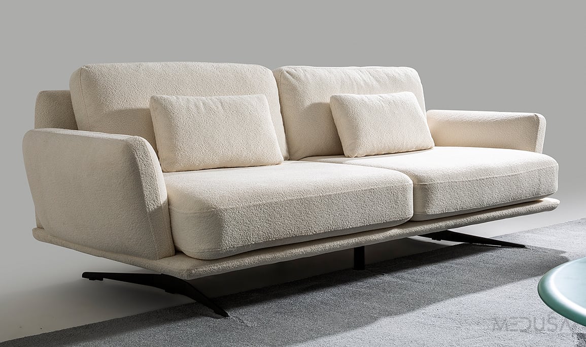 Medusa Home Mobilya - Neveda Krem Üçlü Koltuk