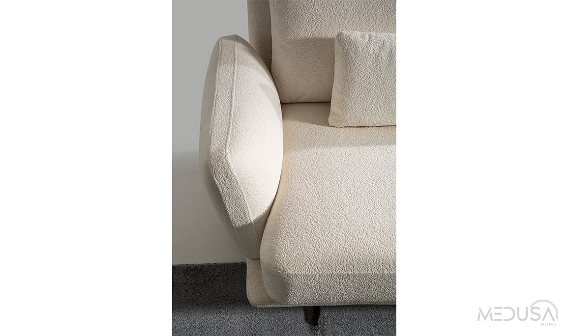 Medusa Home Mobilya - Neveda Krem Üçlü Koltuk