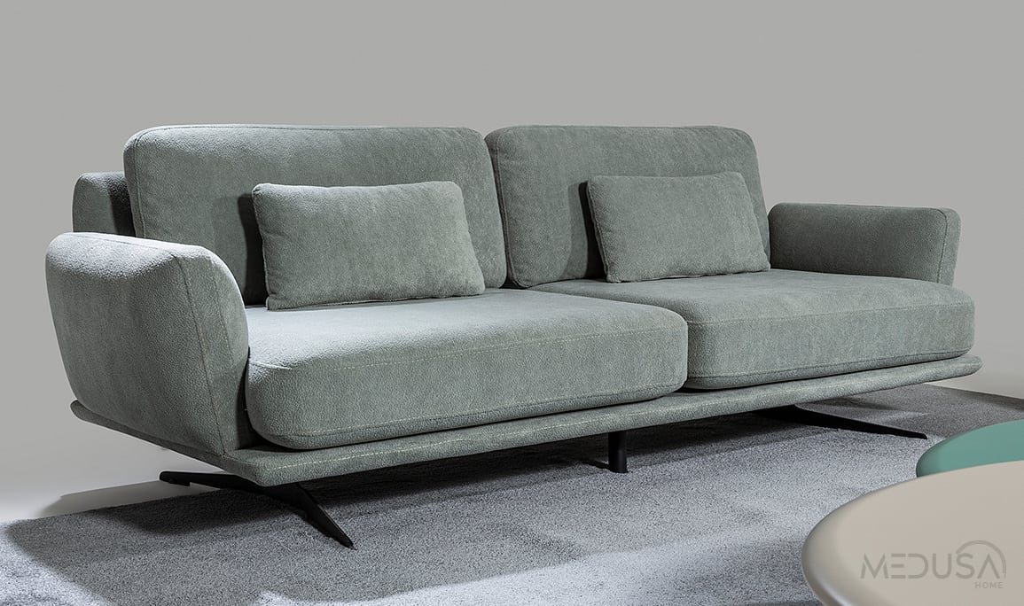 Medusa Home Mobilya - Neveda Mint Yeşili Üçlü Koltuk