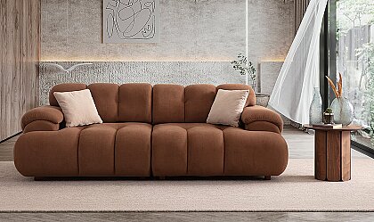 Medusa Home Mobilya - New Hestia Kahve Üçlü Koltuk
