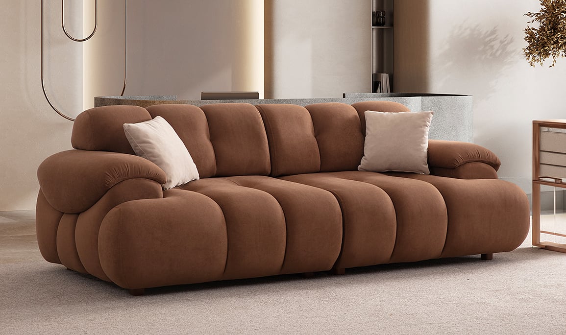 Medusa Home Mobilya - New Hestia Kahve Üçlü Koltuk