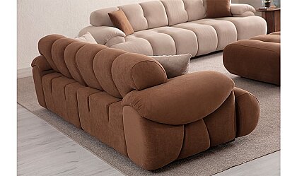 Medusa Home Mobilya - New Hestia Kahve Üçlü Koltuk