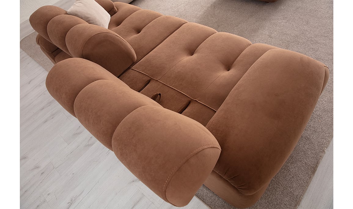 Medusa Home Mobilya - New Hestia Kahve Üçlü Koltuk