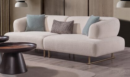 Medusa Home Mobilya - Nima Üçlü Ekru Koltuk