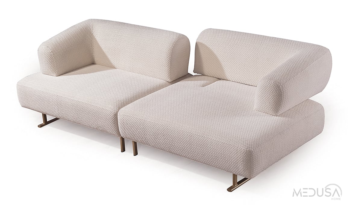 Medusa Home Mobilya - Nima Üçlü Ekru Koltuk