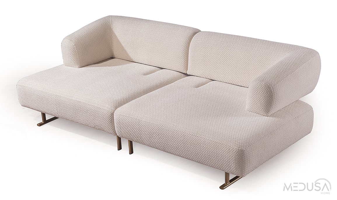 Medusa Home Mobilya - Nima Üçlü Ekru Koltuk