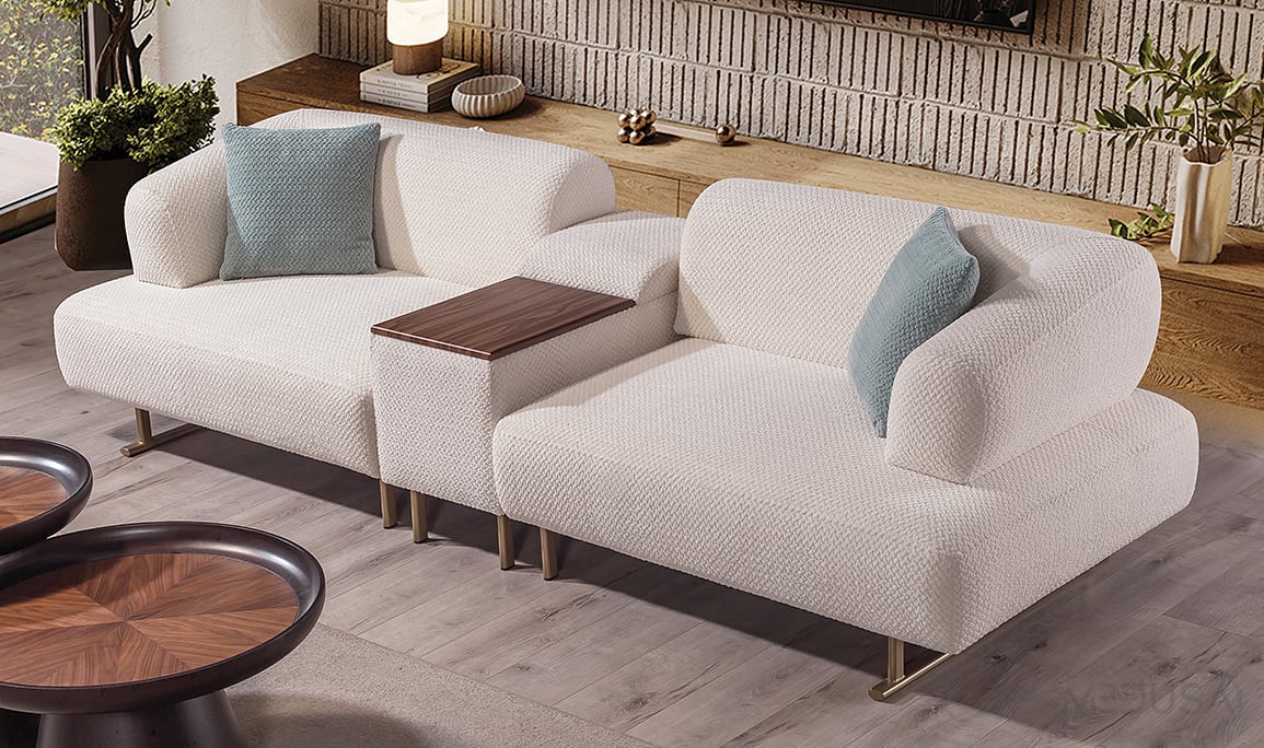 Medusa Home Mobilya - Nima Üçlü Sehpalı Koltuk
