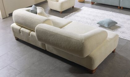 Medusa Home Mobilya - Niro Beyaz Üçlü Koltuk