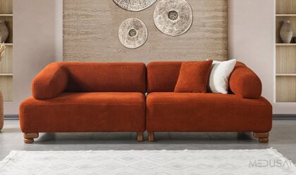 Medusa Home - Niro Kiremit Üçlü Koltuk Medusa Home - Niro Kiremit Üçlü Koltuk
