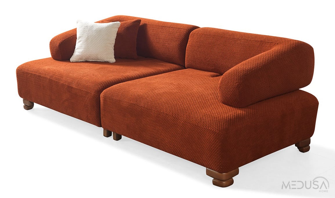 Medusa Home Mobilya - Niro Kiremit Üçlü Koltuk