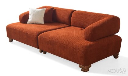 Medusa Home Mobilya - Niro Kiremit Üçlü Koltuk