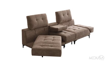 Medusa Home Mobilya - Nita Yataklı Üçlü Koltuk (Ses Sistemli)