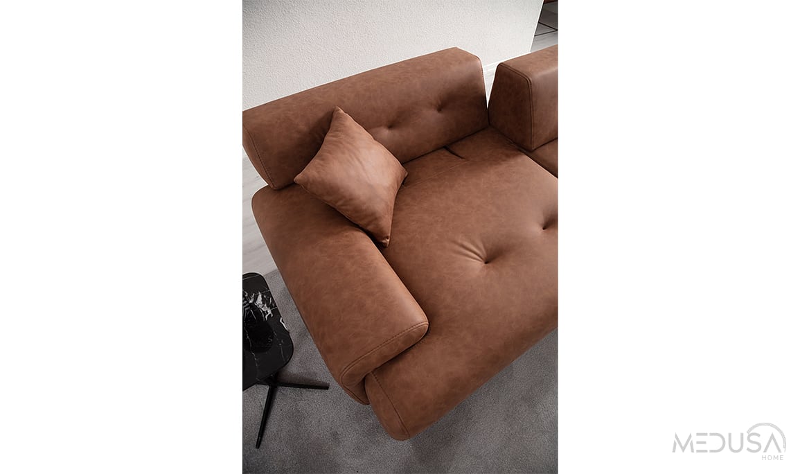 Medusa Home Mobilya - Noble Kahve Üçlü Koltuk