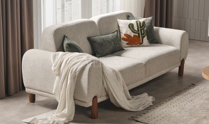 Medusa Home Mobilya - Nomad Beyaz Üçlü Koltuk