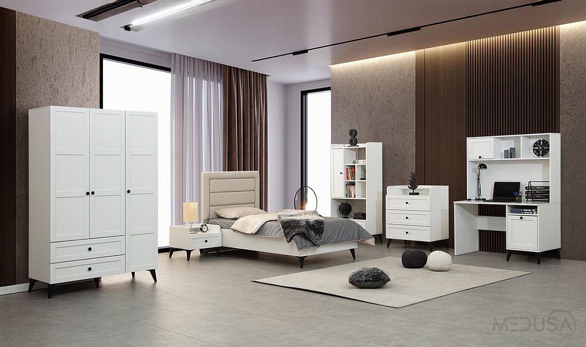 Medusa Home Mobilya - Nova Beyaz Genç Odası