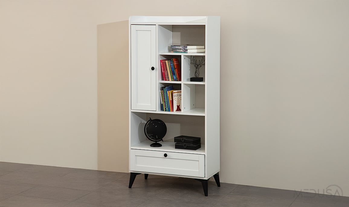 Medusa Home Mobilya - Nova Beyaz Kitaplık