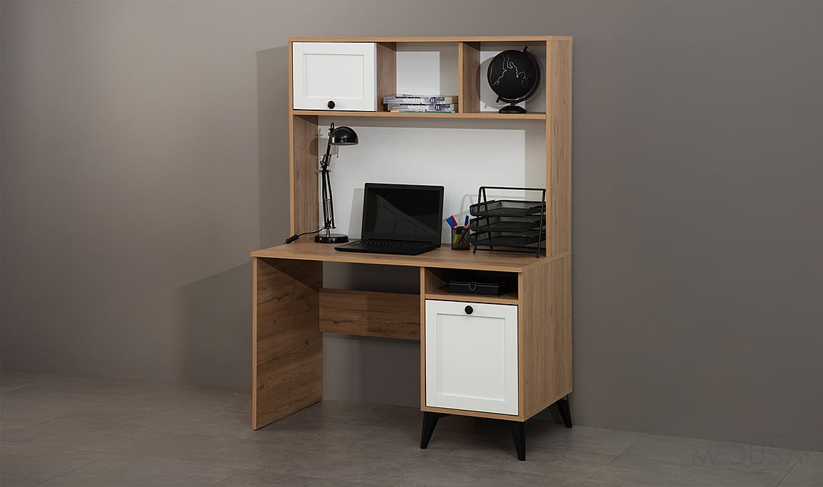 Medusa Home Mobilya - Nova Ceviz & Beyaz Çalışma Masası