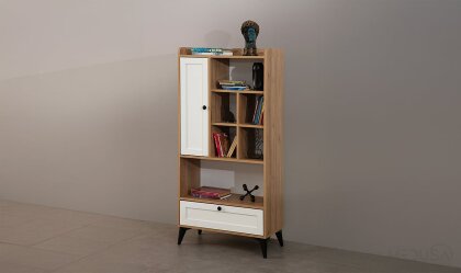 Medusa Home - Nova Ceviz & Beyaz Kitaplık Medusa Home - Nova Ceviz & Beyaz Kitaplık