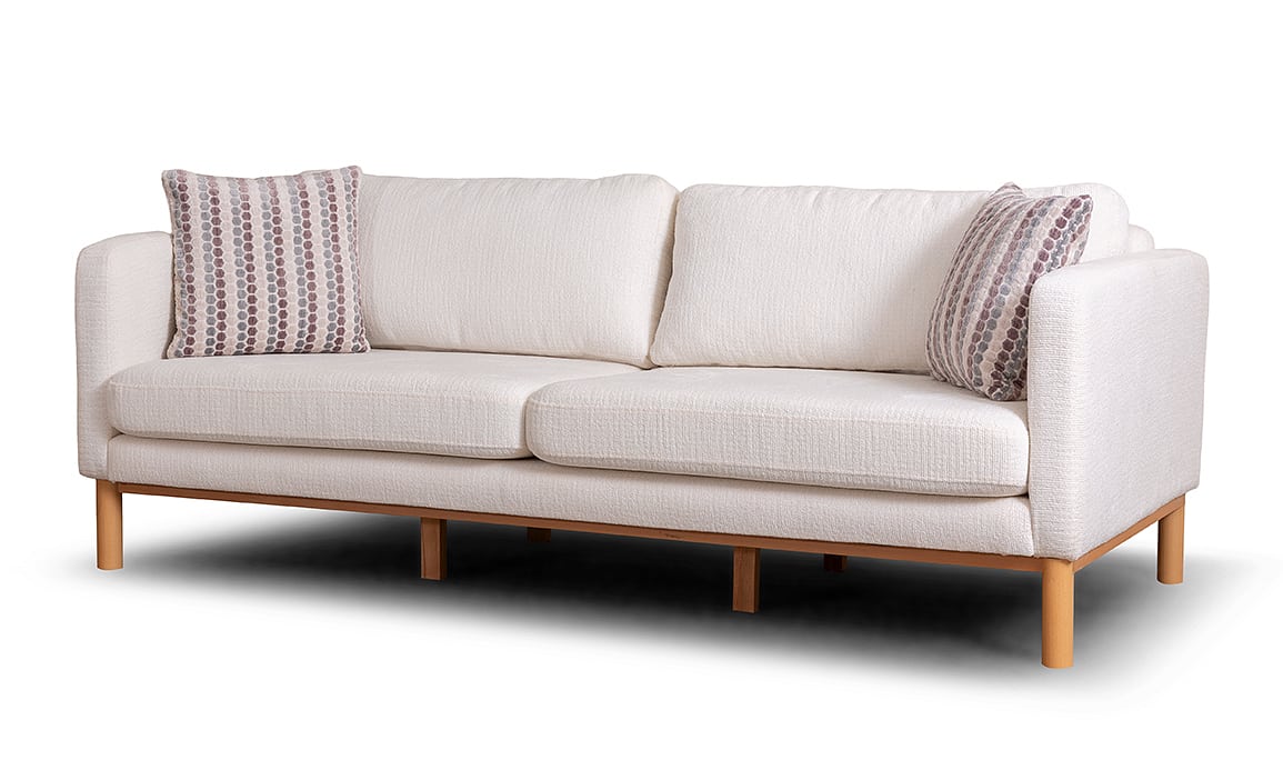 Medusa Home Mobilya - Novello Beyaz Üçlü Koltuk