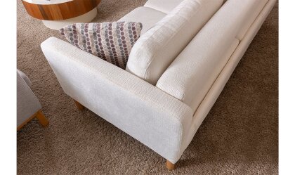 Medusa Home Mobilya - Novello Beyaz Üçlü Koltuk