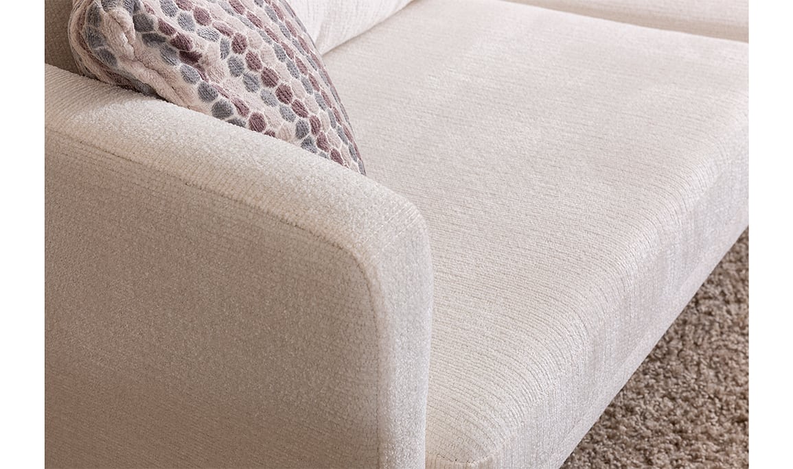 Medusa Home Mobilya - Novello Beyaz Üçlü Koltuk