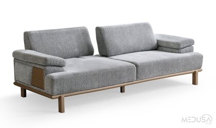 Medusa Home Mobilya - Novera Gri Üçlü Koltuk