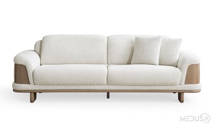 Medusa Home Mobilya - Novera New Beyaz Üçlü Koltuk