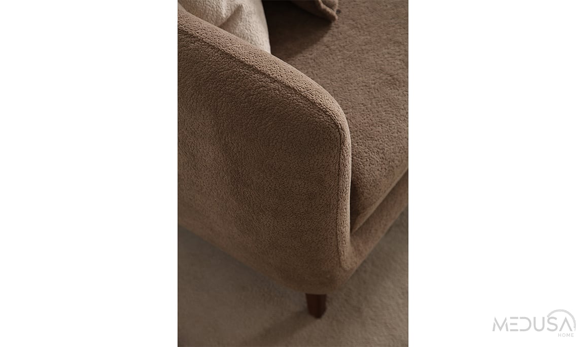 Medusa Home Mobilya - Novid Kahve Üçlü Koltuk
