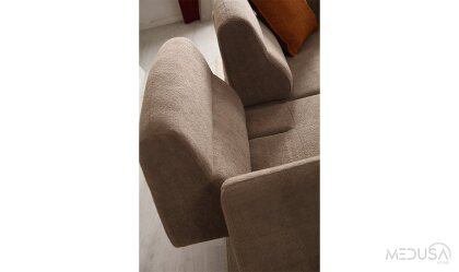 Medusa Home Mobilya - Novid Kahve Üçlü Koltuk