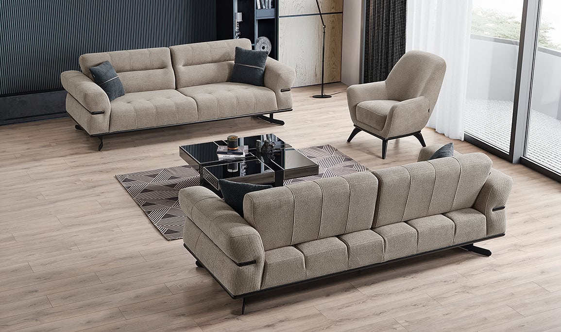Medusa Home Mobilya - Octavia Metal Ayaklı Koltuk Takımı