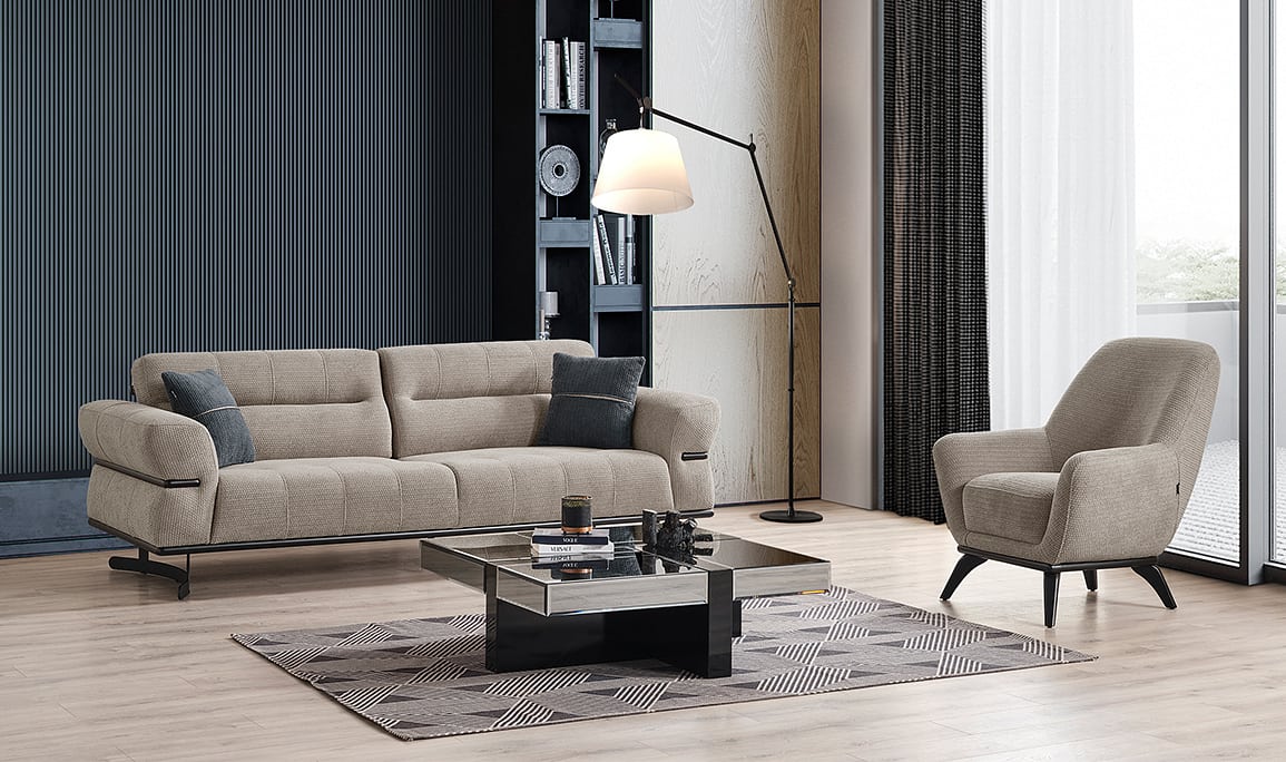 Medusa Home Mobilya - Octavia Metal Ayaklı Koltuk Takımı