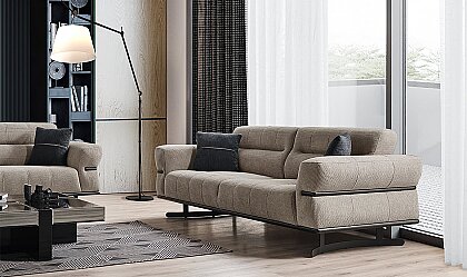Medusa Home Mobilya - Octavia Metal Ayaklı Üçlü Koltuk