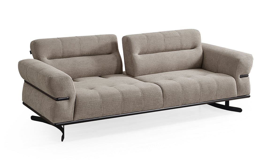 Medusa Home Mobilya - Octavia Metal Ayaklı Üçlü Koltuk