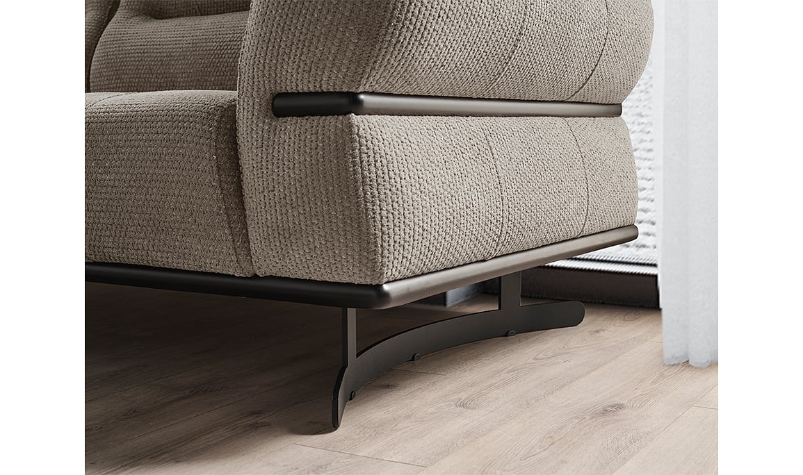 Medusa Home Mobilya - Octavia Metal Ayaklı Üçlü Koltuk