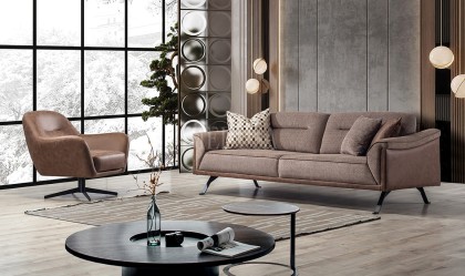 Medusa Home Mobilya - Odesi Metal Ayaklı Üçlü Koltuk