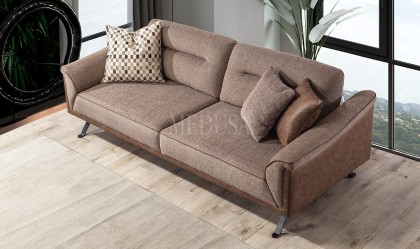 Medusa Home Mobilya - Odesi Metal Ayaklı Üçlü Koltuk