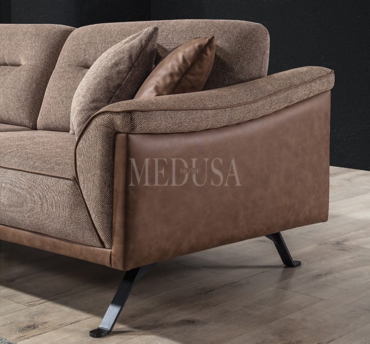 Medusa Home Mobilya - Odesi Metal Ayaklı Üçlü Koltuk