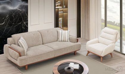 Medusa Home Mobilya - Okyanus Vizon Üçlü Koltuk