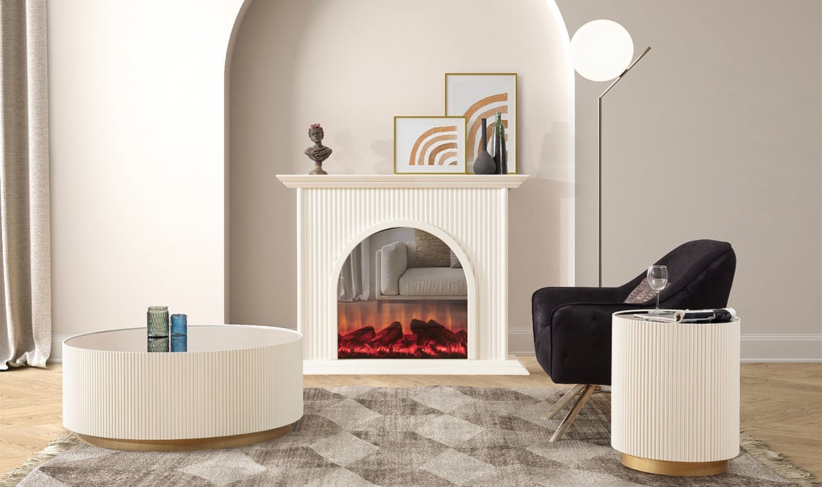 Medusa Home Mobilya - Olivia Beyaz Şömine