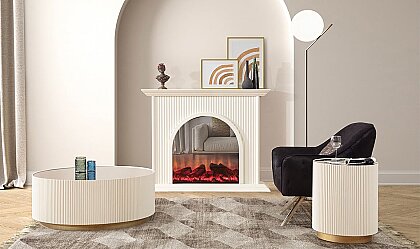 Medusa Home - Olivia Beyaz Şömine