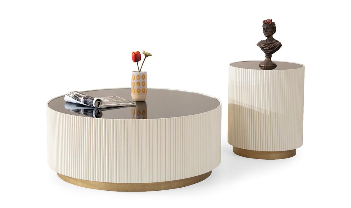 Medusa Home Mobilya - Olivia Ekru Sehpa Seti